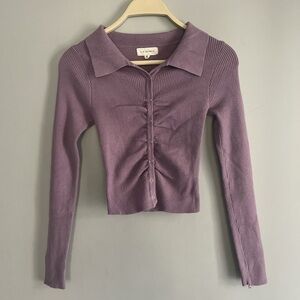 Pacsun purple  long sleeve polo sweater